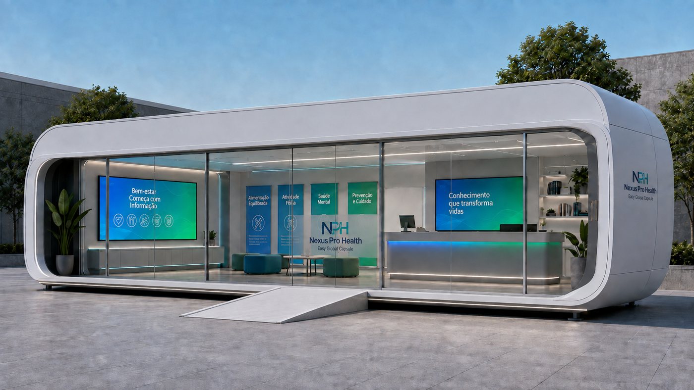 Nexus Pro Health reception capsule, exterior