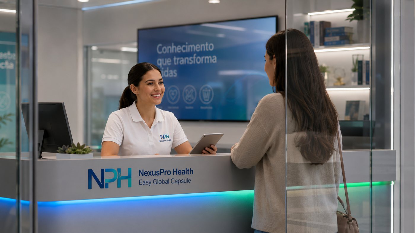 Nexus Pro Health reception desk, interior